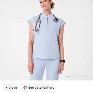 Figs Women’s Rafaela Top Dusty Blue